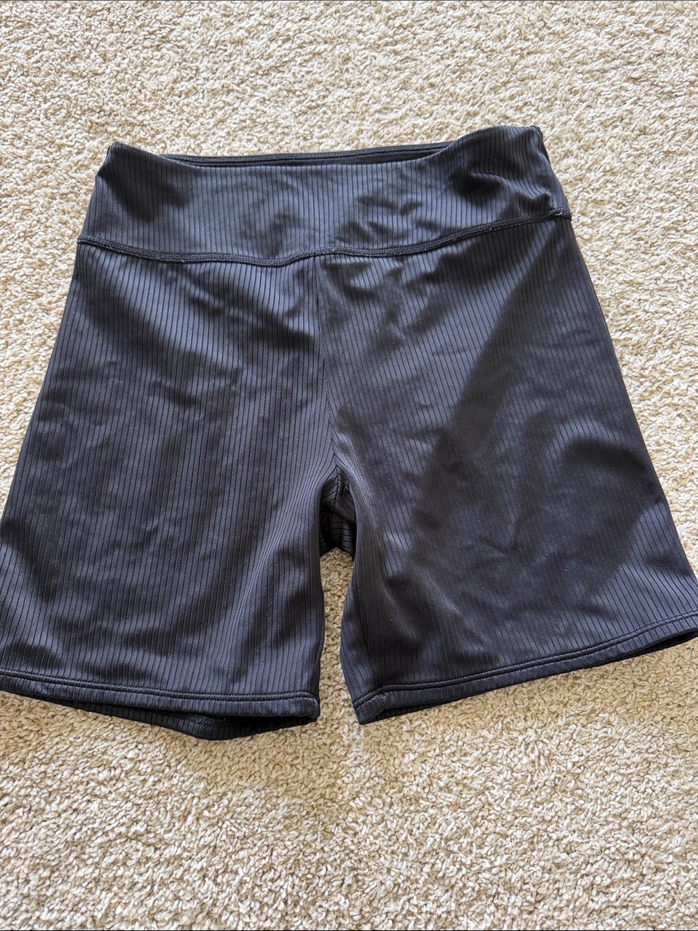 Xhilaration Black Ribbed High-Rise Bike Shorts